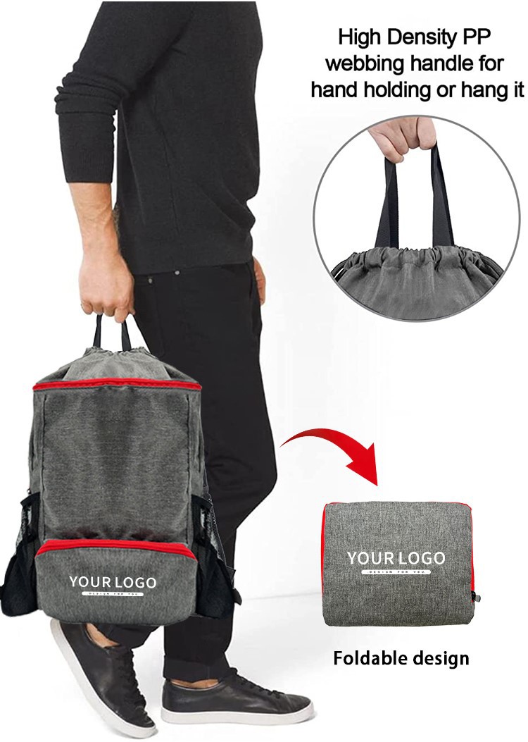 drawstring bag with pockets